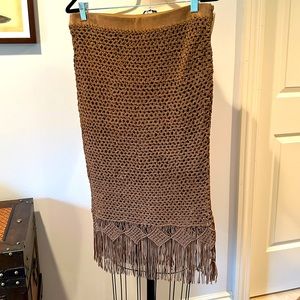 Polo Knotted Suede Skirt